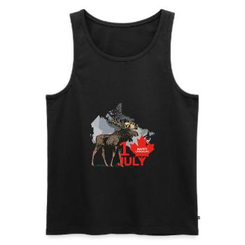 Happy Canada Day - Men's Premium Organic Tank Top - black - Front - AI Model Male 178 light (178cm)