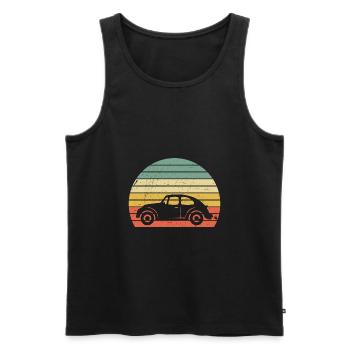 Voiture vintage cadeau vintage - Débardeur bio Premium Homme - noir - Devant - AI Model Male 178 light (178cm)