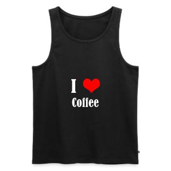 I love Coffee - Men's Premium Organic Tank Top - black - Front - AI Model Male 178 light (178cm)