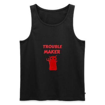 Troublemaker Trouble Devil - Débardeur bio Premium Homme - noir - Devant - AI Model Male 178 light (178cm)