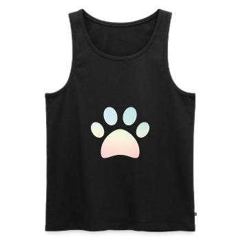 Patte pastel chien amateur de chien cadeau - Débardeur bio Premium Homme - noir - Devant - Michal (187cm)