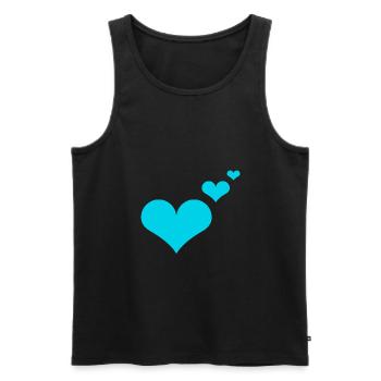 Herzen blau Geschenkidee - Männer Premium Bio Tank Top - Schwarz - Vorne - Michal (187cm)
