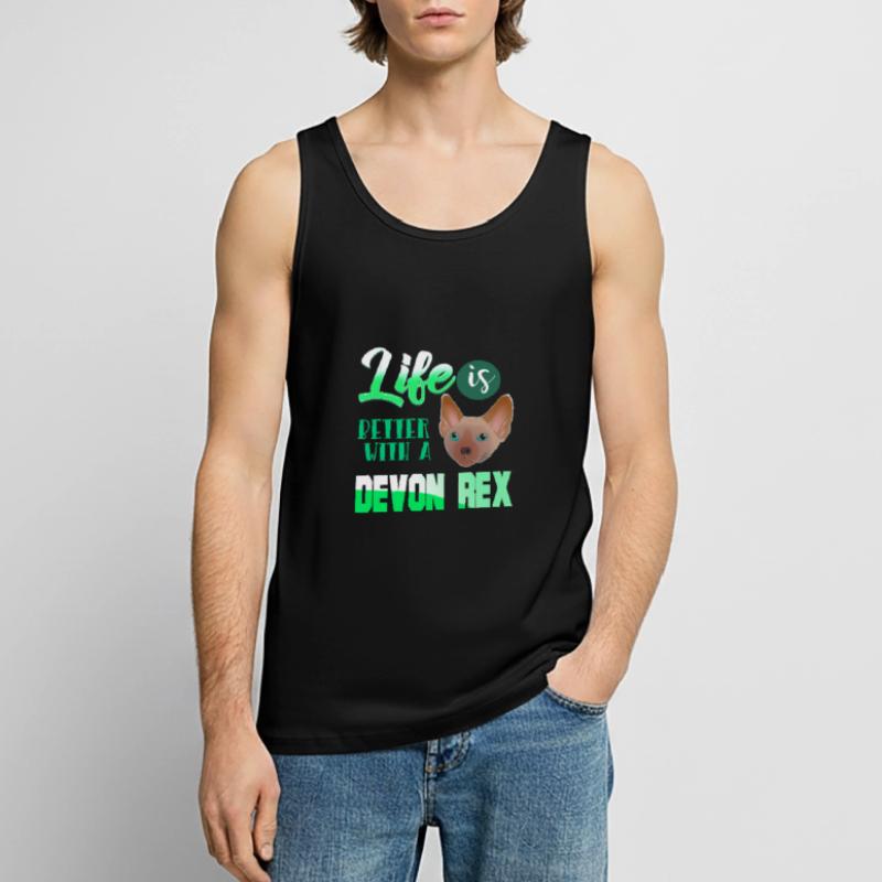 Cat Devon Rex Kitten Meow Cat Gift Men's Premium Organic Tank Top