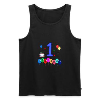 1. Geburtstag - Männer Premium Bio Tank Top - Schwarz - Vorne - AI Model Male 178 light (178cm)