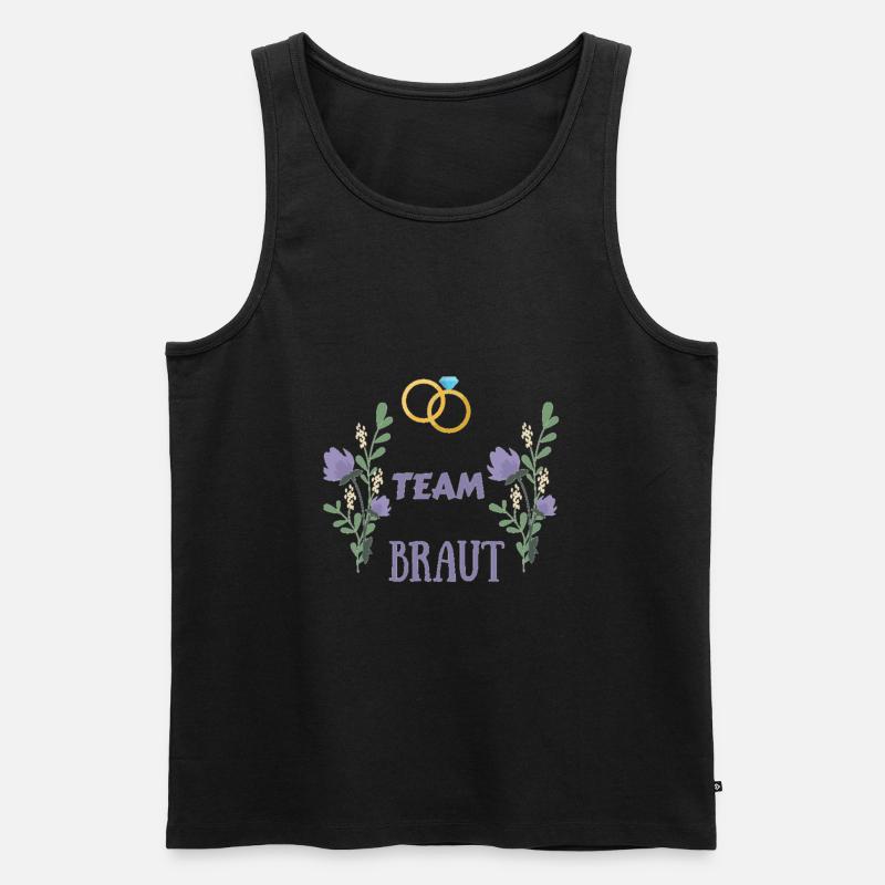 Team Braut Ehering Bride Junggesellin - Männer Premium Bio Tank Top - Schwarz