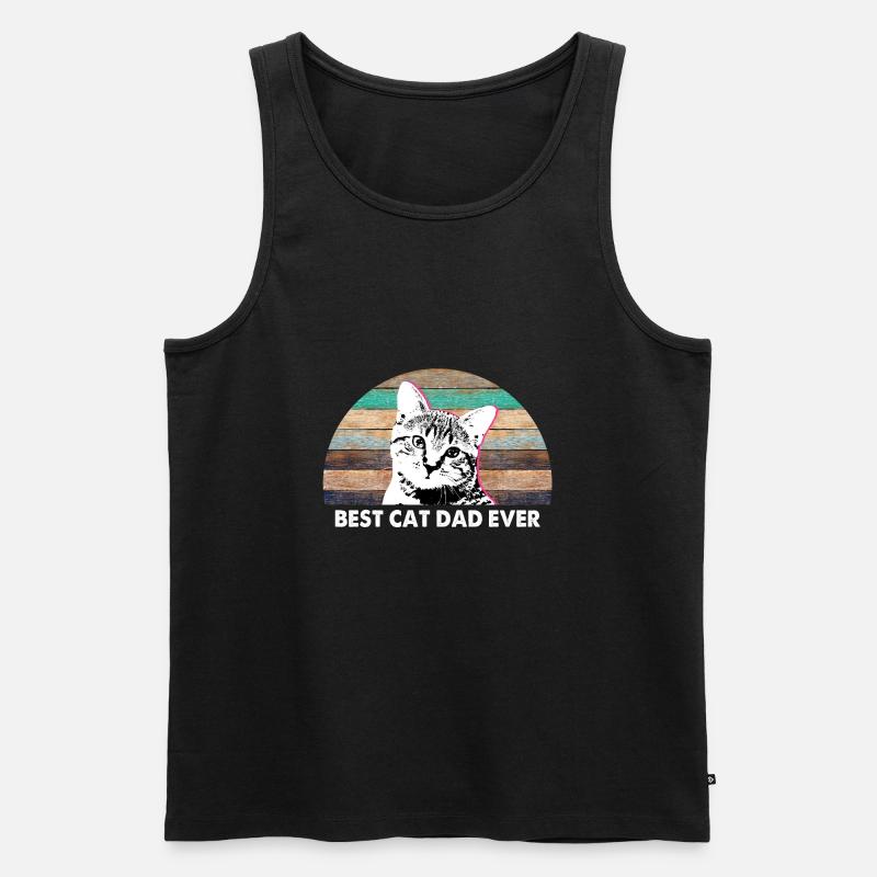 Bester Katzenvater überhaupt - Männer Premium Bio Tank Top - Schwarz