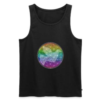 Regenbogen Peace Hippie Frieden Weltfrieden - Männer Premium Bio Tank Top - Schwarz - Vorne - Michal (187cm)