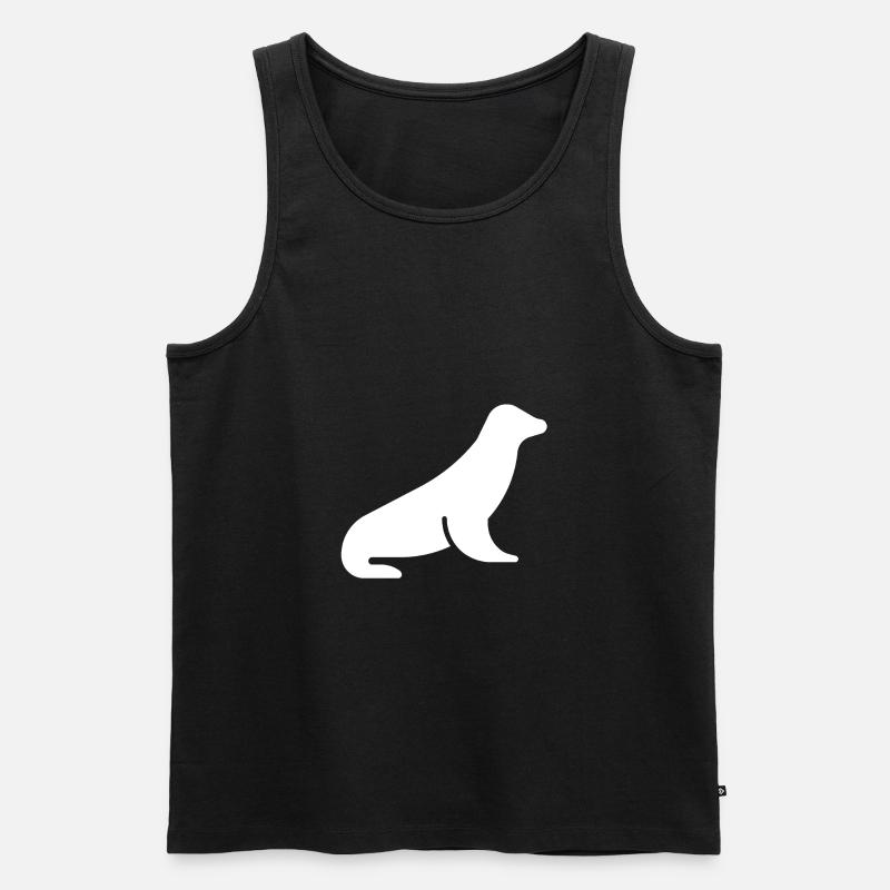 Seehund - Männer Premium Bio Tank Top - Schwarz