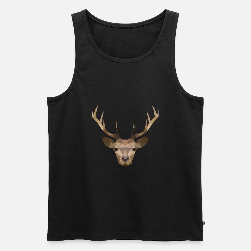 Hirsch - Männer Premium Bio Tank Top - Schwarz