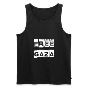 Free Gaza Crime Style - Men's Premium Organic Tank Top - black - Front - AI Model Male 178 light (178cm)