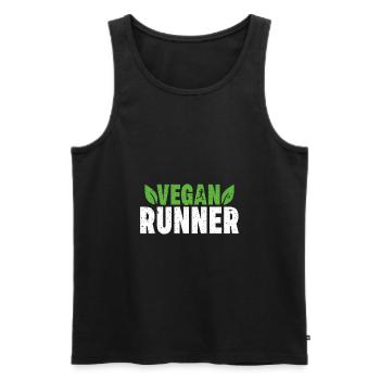 Cadeau sportif Vegan Runner Run Marathon - Débardeur bio Premium Homme - noir - Devant - Michal (187cm)