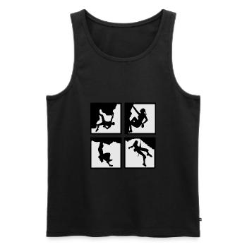 Climbing - Männer Premium Bio Tank Top - Schwarz - Vorne - AI Model Male 178 light (178cm)
