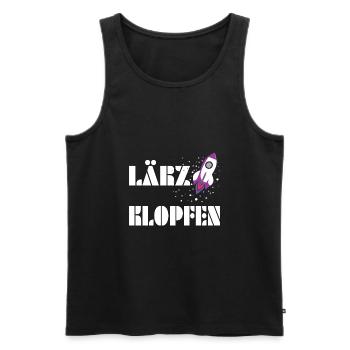 "Lärzklopfen" perfekter Spruch zur Fusion - Männer Premium Bio Tank Top - Schwarz - Vorne - AI Model Male 178 light (178cm)