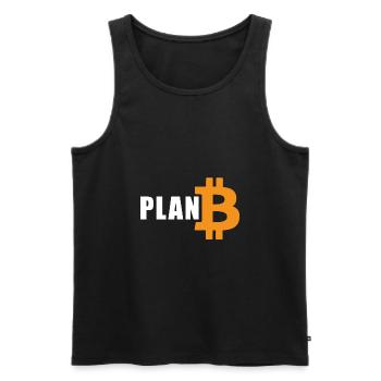 Plan Bitcoin - Men's Premium Organic Tank Top - black - Front - AI Model Male 178 light (178cm)