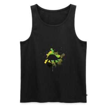 Tortue rapide laisse seulement l'empreinte - Débardeur bio Premium Homme - noir - Devant - Michal (187cm)