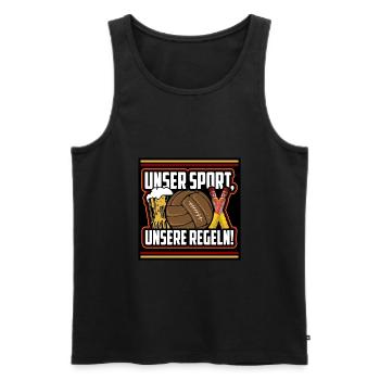 Fussball Fanshirt Ultras - Männer Premium Bio Tank Top - Schwarz - Vorne - AI Model Male 178 light (178cm)