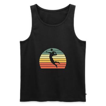 Volleyball Sprung Spike Silhouette Geschenk - Männer Premium Bio Tank Top - Schwarz - Vorne - AI Model Male 178 light (178cm)