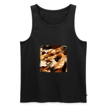 leaf - Men's Premium Organic Tank Top - black - Front - AI Model Male 178 light (178cm)