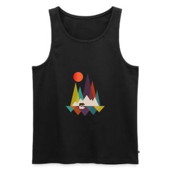 Amoureux de la nature Art numérique Art Gift - Débardeur bio Premium Homme - noir - Devant - Michal (187cm)
