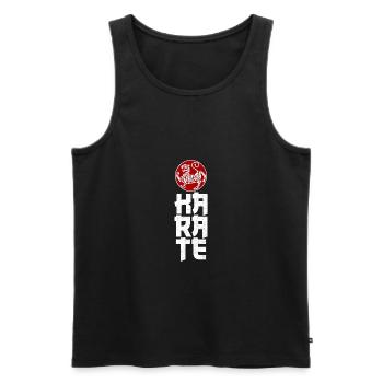 A martial arts design with the Shotokan Tiger - Men's Premium Organic Tank Top - black - Front - AI Model Male 178 light (178cm)