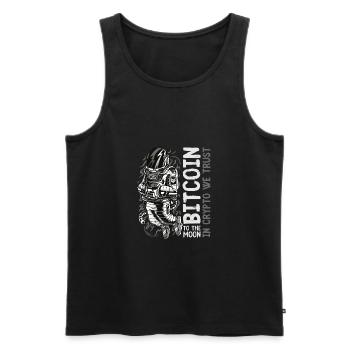 Space Bitcoin - Männer Premium Bio Tank Top - Schwarz - Vorne - AI Model Male 178 light (178cm)