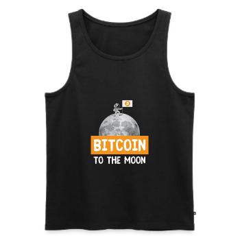 Bitcoin Moonwalker - Men's Premium Organic Tank Top - black - Front - AI Model Male 178 light (178cm)