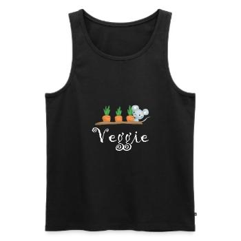 Veggie-Maus - Männer Premium Bio Tank Top - Schwarz - Vorne - AI Model Male 178 light (178cm)