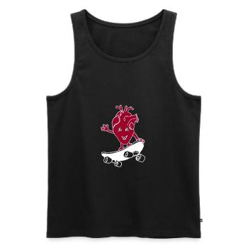 Skateboard heart - Men's Premium Organic Tank Top - black - Front - AI Model Male 178 light (178cm)