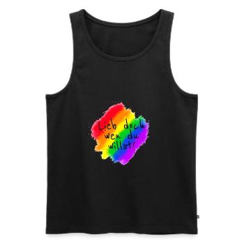 Lieb doch wen du willst - Männer Premium Bio Tank Top - Schwarz - Vorne - AI Model Male 178 light (178cm)