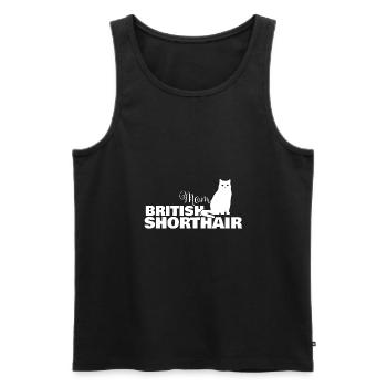 British Shorthair Cat Mama Mom - Men's Premium Organic Tank Top - black - Front - AI Model Male 178 light (178cm)