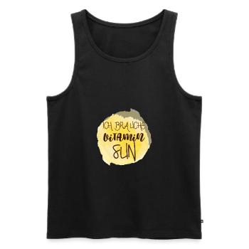 Vitamin Sun Spruch Sommer Sonne Geschenk - Männer Premium Bio Tank Top - Schwarz - Vorne - AI Model Male 178 light (178cm)