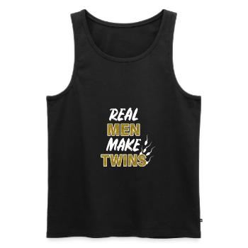 Tee shirt Gémeaux Vrai Hommes Faire Jumeaux - Débardeur bio Premium Homme - noir - Devant - Michal (187cm)