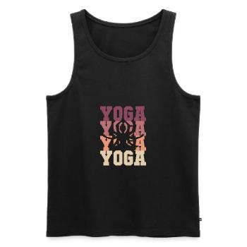 Yoga yoga cadeau - Débardeur bio Premium Homme - noir - Devant - Michal (187cm)