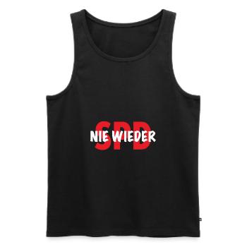 Nie wieder SPD - Männer Premium Bio Tank Top - Schwarz - Vorne - Michal (187cm)