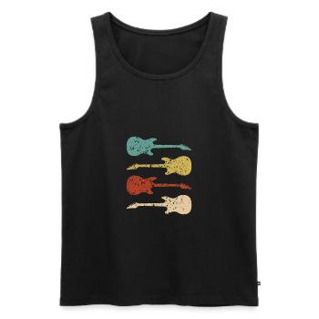 Electric Guitar Vintage Gift - Men's Premium Organic Tank Top - black - Front - Michal (187cm)