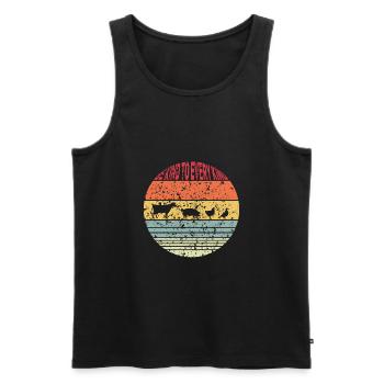 Animal welfare saying be kind to every kind gift - Men's Premium Organic Tank Top - black - Front - Michal (187cm)