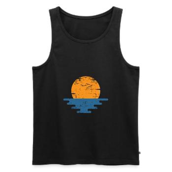soleil mer vacances cadeau de voyage - Débardeur bio Premium Homme - noir - Devant - Michal (187cm)