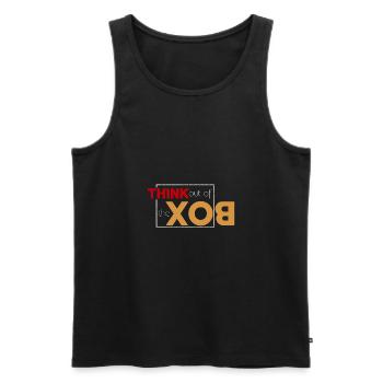 Think out of the box - Männer Premium Bio Tank Top - Schwarz - Vorne - Michal (187cm)