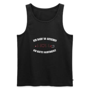 Lustiges Nachtdienst Krankenschwester EKG Geschenk - Männer Premium Bio Tank Top - Schwarz - Vorne - AI Model Male 178 light (178cm)