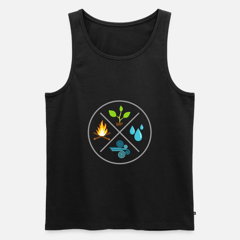 Die 4 Elemente - Männer Premium Bio Tank Top - Schwarz