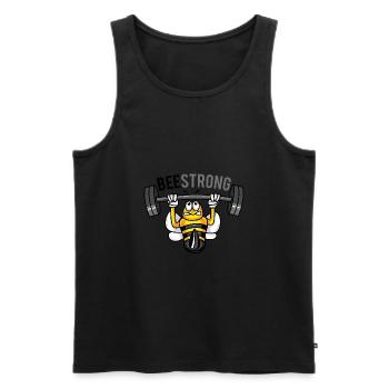 Be strong like a bee BEE STRONG Sport Workout - Men's Premium Organic Tank Top - black - Front - AI Model Male 178 light (178cm)