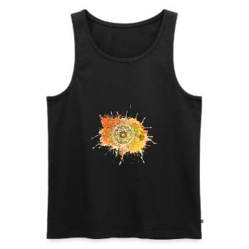 Mandala - Orange - Männer Premium Bio Tank Top - Schwarz - Vorne - Michal (187cm)