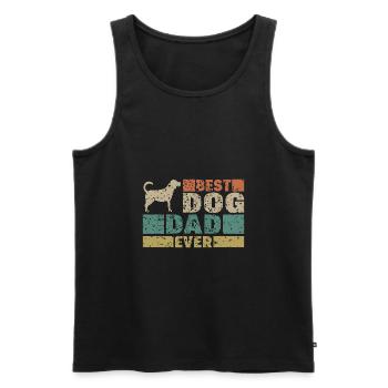 Best Dog Dad ever Vater Spruch Geschenk - Männer Premium Bio Tank Top - Schwarz - Vorne - Michal (187cm)