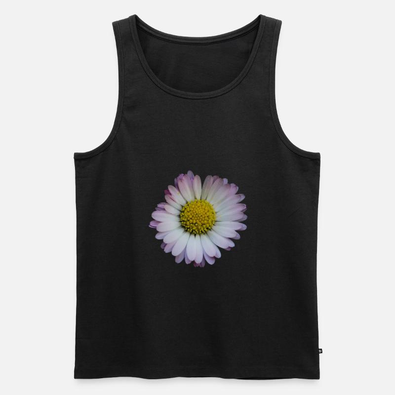 daisy / Gänseblümchen / Blume - Männer Premium Bio Tank Top - Schwarz