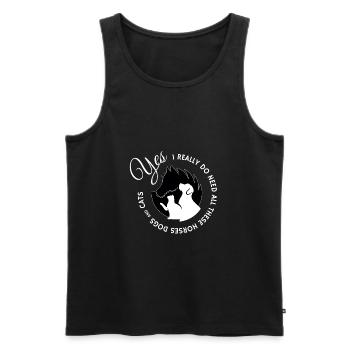 Cheval t-shirt et cadeau de chat - Débardeur bio Premium Homme - noir - Devant - AI Model Male 178 light (178cm)