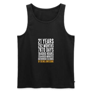 21 years old math saying birthday gift - Men's Premium Organic Tank Top - black - Front - AI Model Male 178 light (178cm)