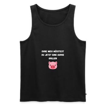 Barbecue farmer agriculture gift idea - Men's Premium Organic Tank Top - black - Front - Michal (187cm)