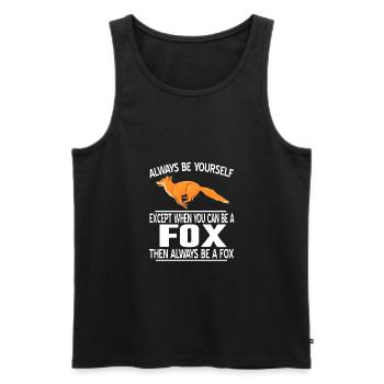Fuchs - Männer Premium Bio Tank Top - Schwarz - Vorne - AI Model Male 178 light (178cm)