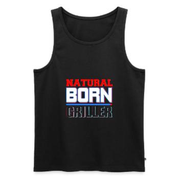 BBQ - Männer Premium Bio Tank Top - Schwarz - Vorne - AI Model Male 178 light (178cm)