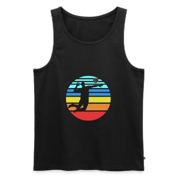 Volleyball - Männer Premium Bio Tank Top - Schwarz - Vorne - AI Model Male 178 light (178cm)